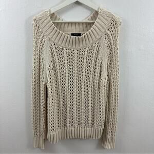 J. Crew Crochet Pullover Cream Color Sweater Women's Size XS
